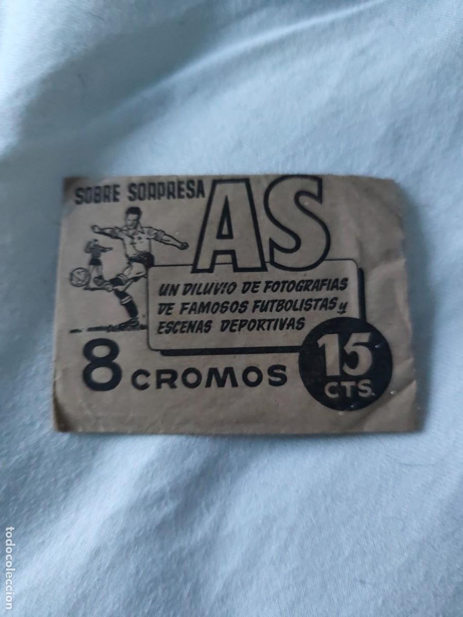 Cromos de f&uacute;tbol: Sobre sorpresa As. Sin abrir. Cerrado