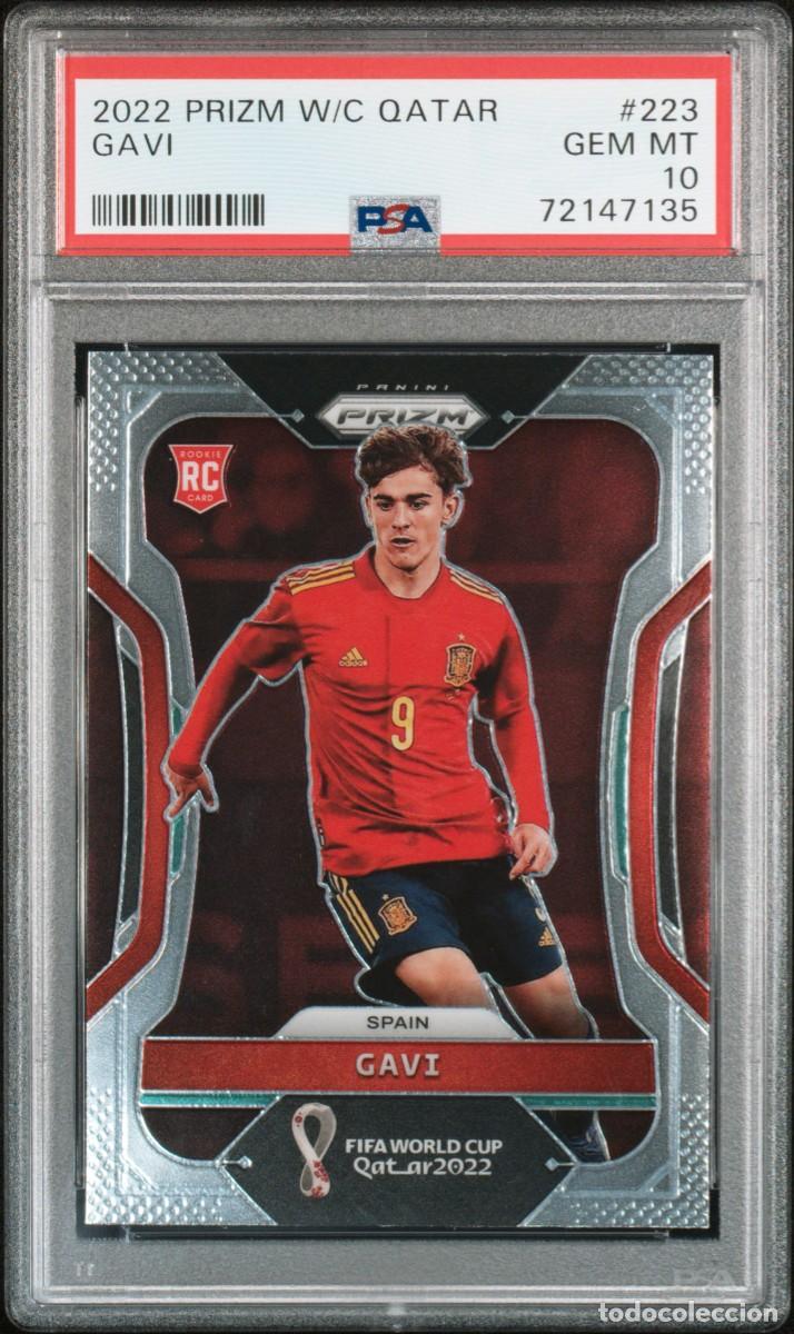 Cromos de f&uacute;tbol: Rookie Gavi #223 Espa&ntilde;a Panini Prizm Fifa World Cup Qatar 2022 PSA 10