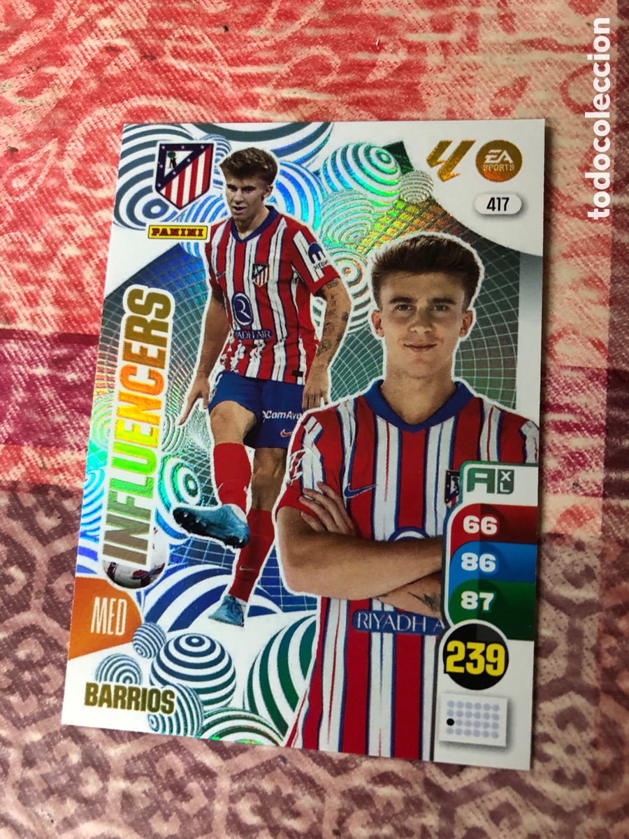 Cromos de f&uacute;tbol: C3219. CARD ADRENALYN XL PANINI 2024-2025 24 25 INFLUENCERS BARRIOS ATLETICO DE MADRID 417