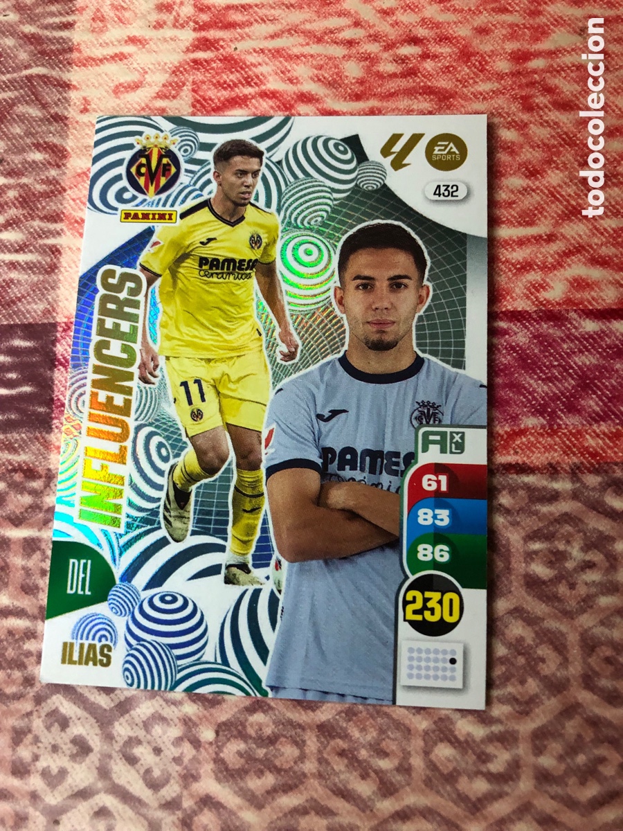 Cromos de f&uacute;tbol: 432 ILIAS VILLARREAL CF INFLUENCERS FICHAS ALBUM ADRENALYN XL 2024 2025 24 25