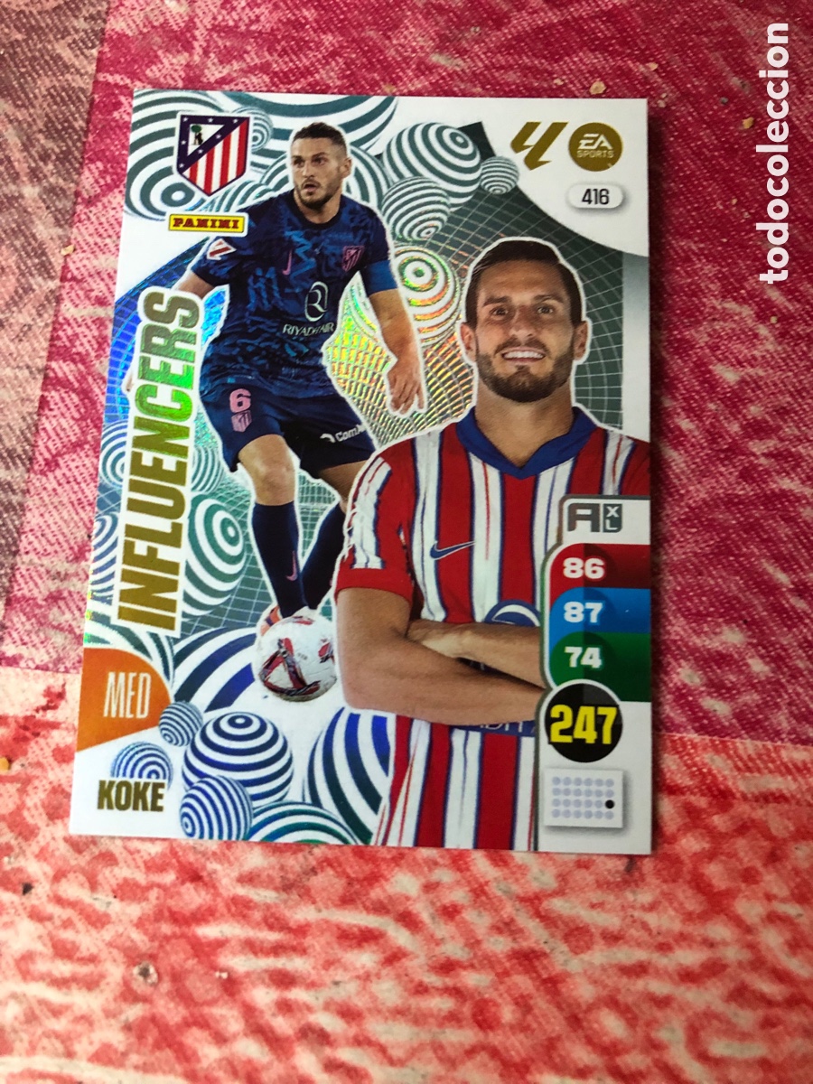 Cromos de f&uacute;tbol: 416 KOKE ATLETICO DE MADRID INFLUENCERS FICHAS ALBUM ADRENALYN XL 2024 2025 24 25