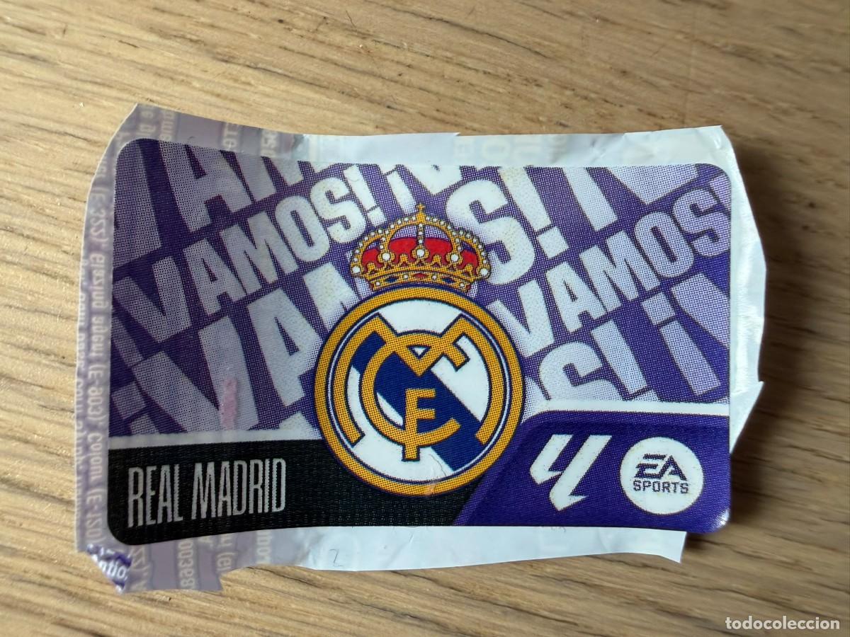 Cromos de f&uacute;tbol: VAMOS ESCUDO REAL MADRID 26 27 2026 2027 LIGA EA SPORTS CHICLES CHICLE ESTE SIN PEGAR STICKER