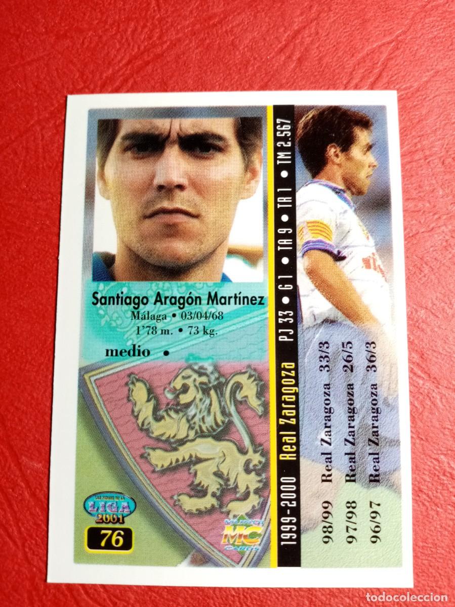 Cromos de f&uacute;tbol: N&ordm; 76 ARAGON, REAL ZARAGOZA, FICHAS LIGA 2000 2001, 00 01, MUNDICROMO