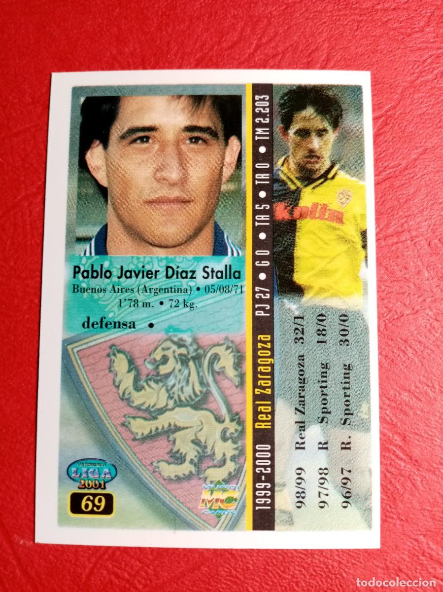 Cromos de f&uacute;tbol: N&ordm; 69 PABLO, REAL ZARAGOZA, FICHAS LIGA 2000 2001, 00 01, MUNDICROMO