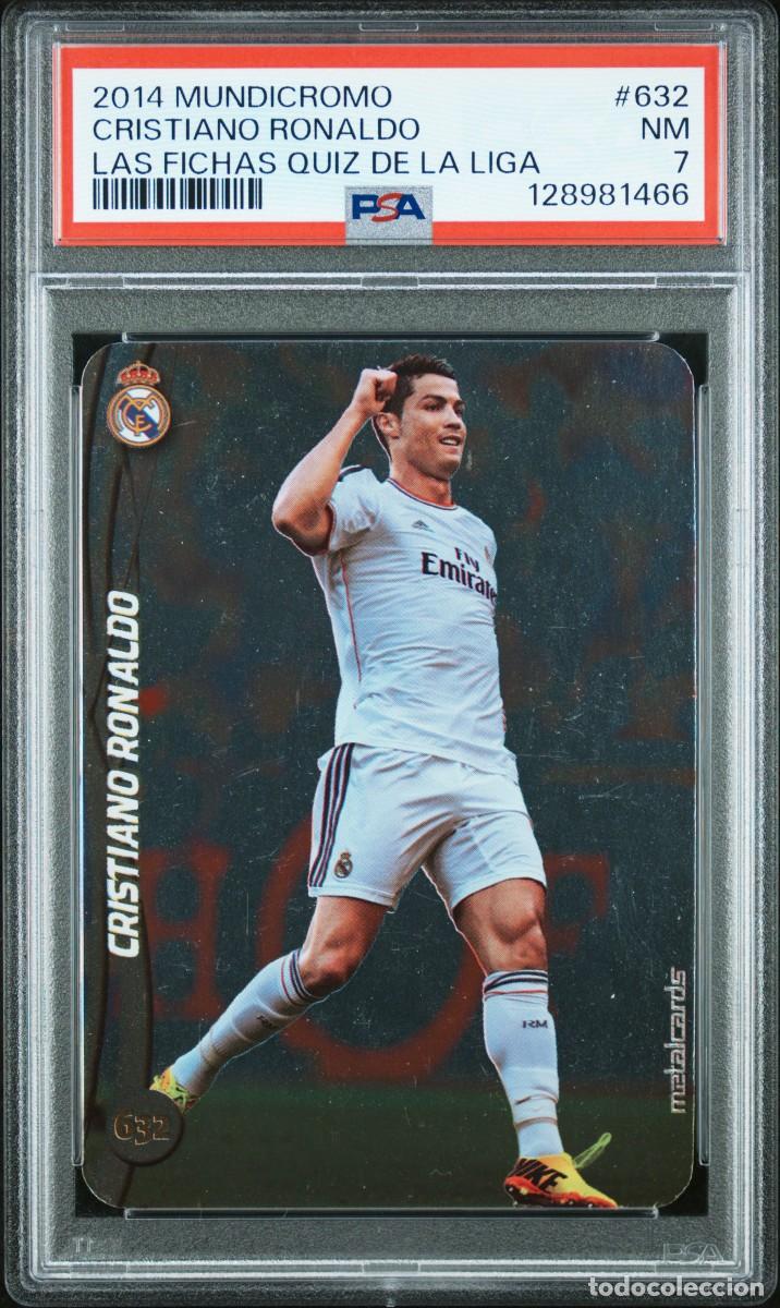 Cromos de f&uacute;tbol: Cristiano Ronaldo #632 Real Madrid Mundicromo Fichas Quiz Liga 2014 15 PSA 7