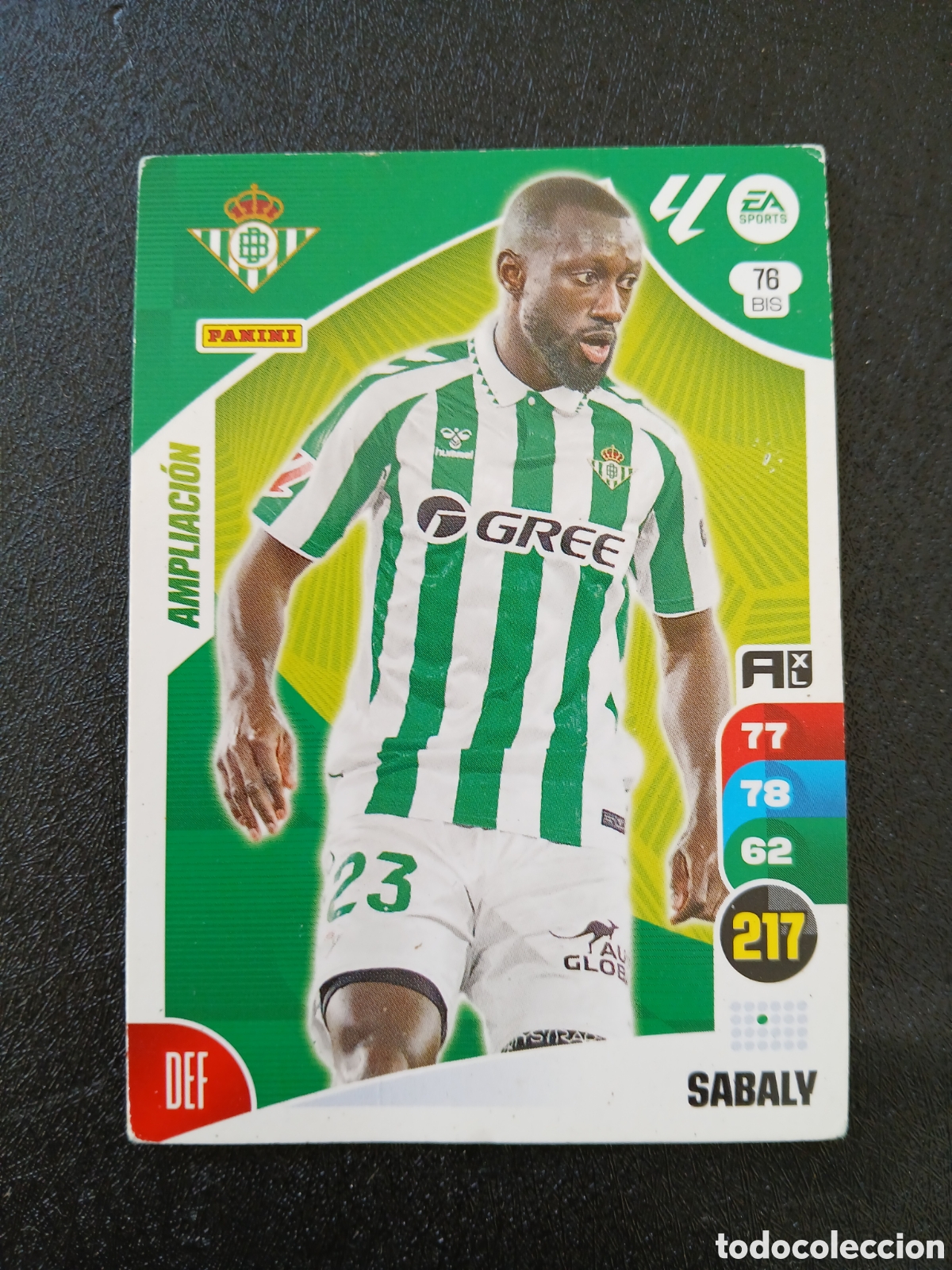 Cromos de f&uacute;tbol: 2024 2025 24 25 CROMO CARTA ADRENALYN BETIS SABALY 76 BIS EN BUEN ESTADO