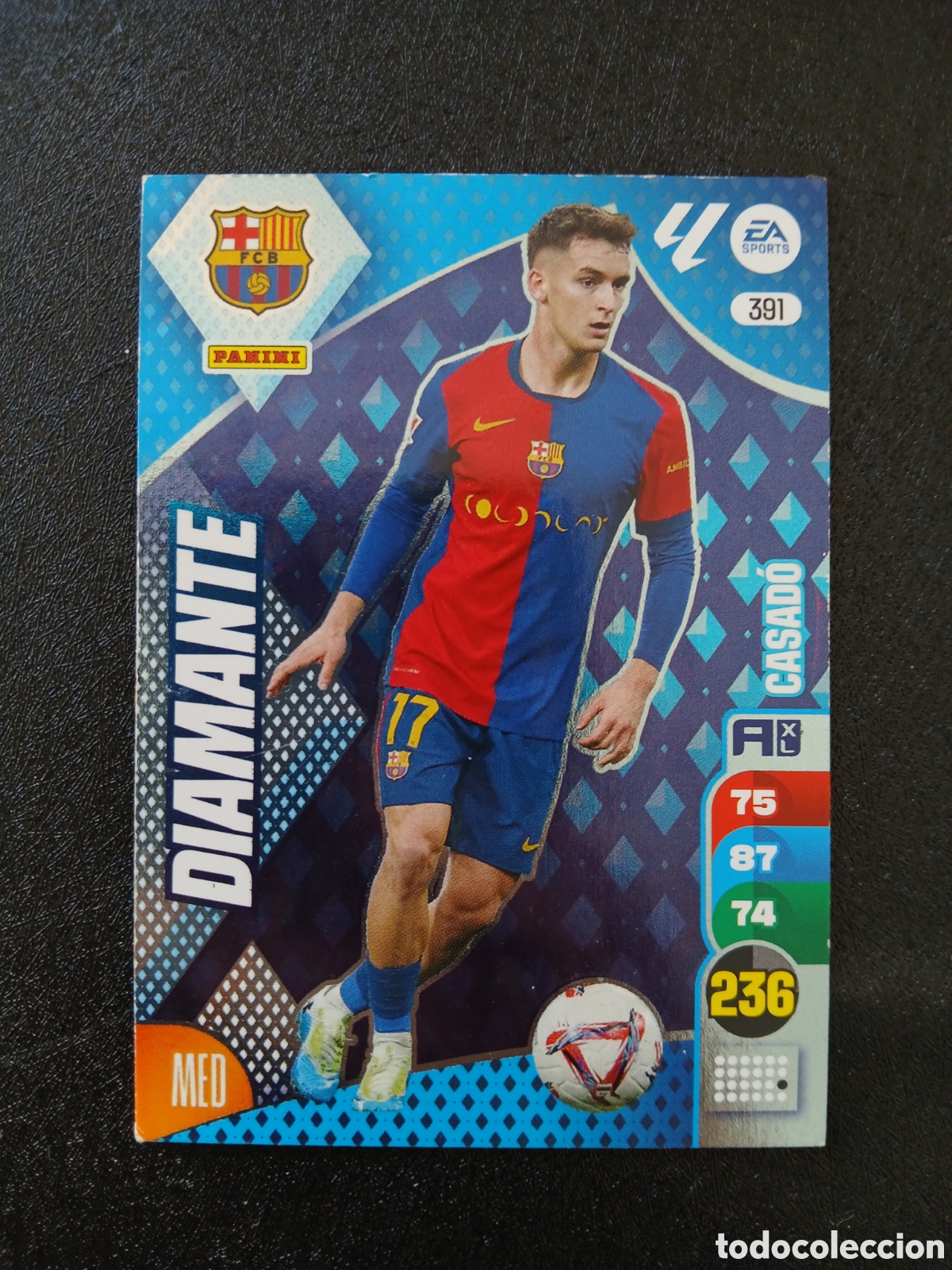 Cromos de f&uacute;tbol: 2024 2025 24 25 CROMO CARTA ADRENALYN BAR&Ccedil;A BARCELONA DIAMANTE CASADO 391 EN BUEN ESTADO
