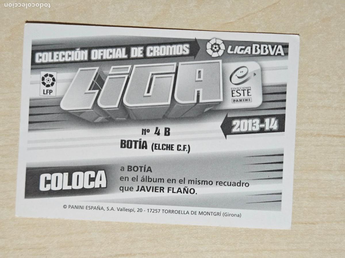 Cromos de f&uacute;tbol: EDICIONES ESTE 2013 14 COLOCA BOTIA - CROMO SIN PEGAR - - Foto 2