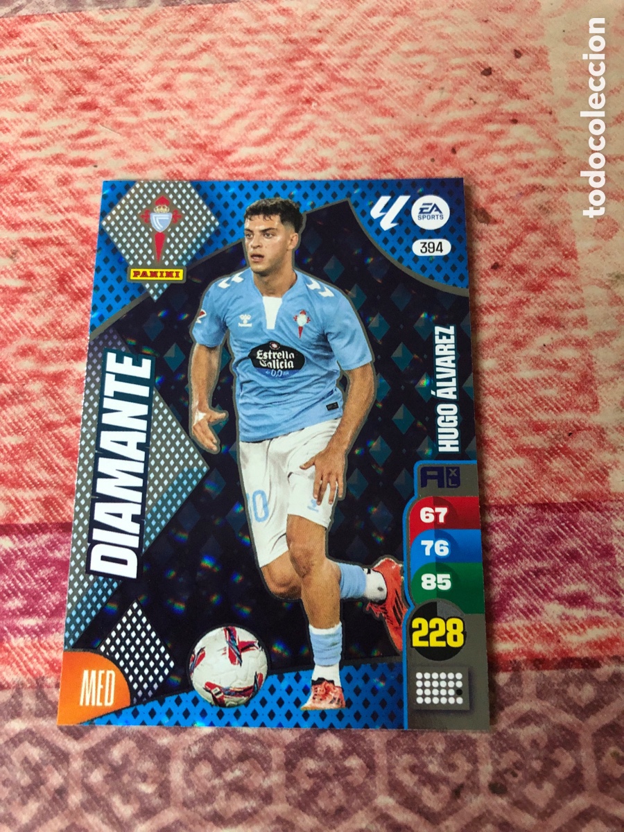 Football Stickers: Hugo Alvarez Diamante n&uacute;mero 394 del Celta cromo adrenalyn XL 24-25 2024-2025