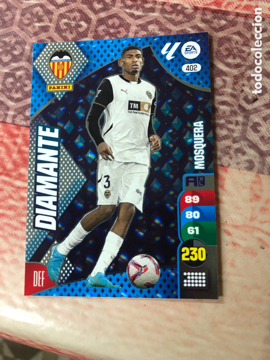 Figurine di Calcio: 402 MOSQUERA (Valencia CF) DIAMANTE. Liga 2024 2025 24 25 Adrenalyn XL (Panini)