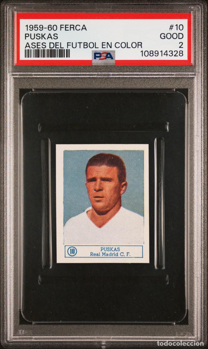 Cromos de f&uacute;tbol: Ferenc Puskas #10 Real Madrid Ferca Ases del Futbol en color 1959 60 PSA 2 Pop 1