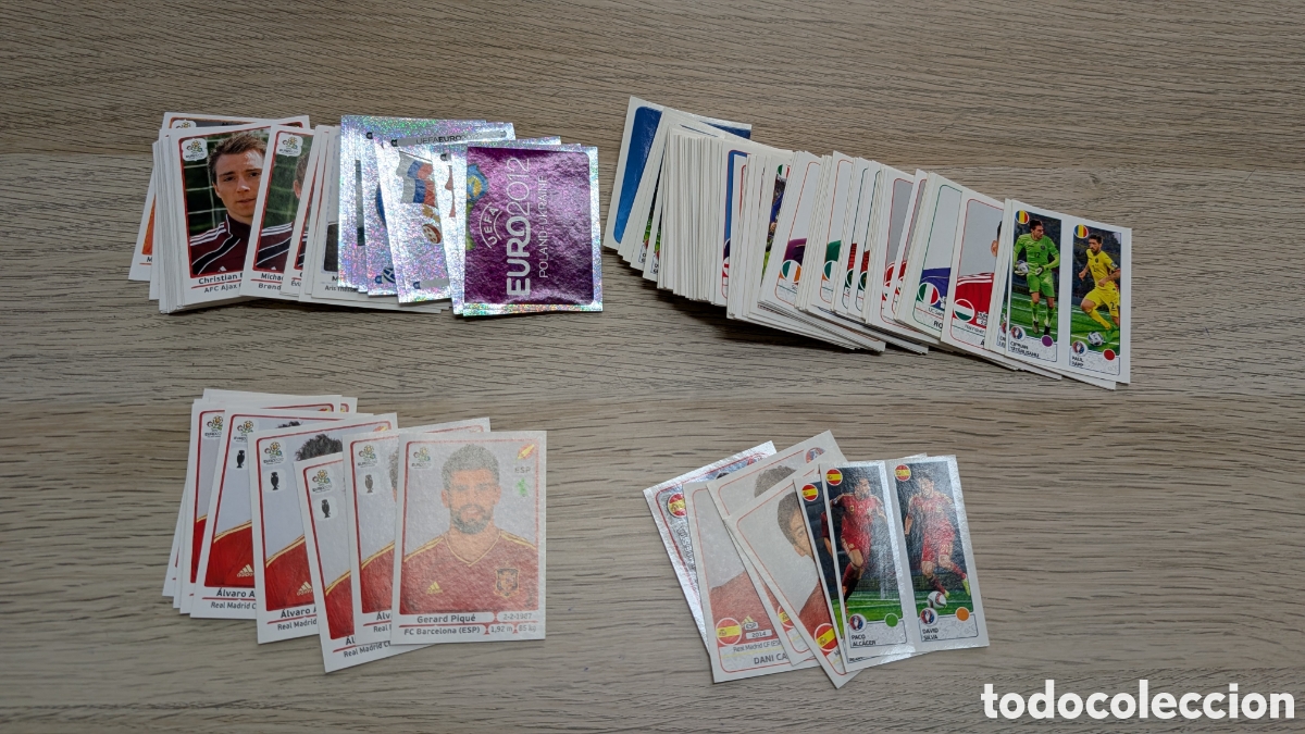 Cromos de f&uacute;tbol: LOTE APROXIMADAMENTE 200 CROMOS REPETIDOS EUROCOPA EURO 2012 Y 2016 NUNCA PEGADOS PANINI