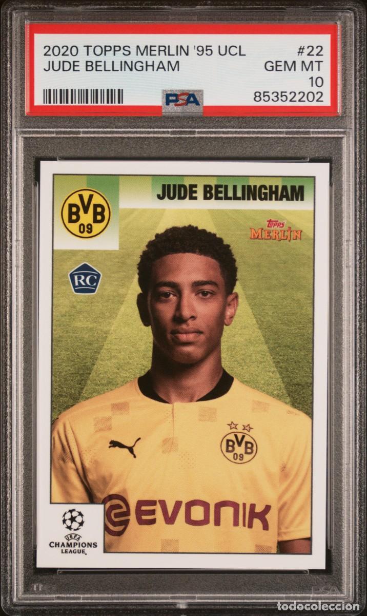 Cromos de f&uacute;tbol: Rookie Bellingham #22 Borussia Topps Merlin Heritage 95 UCL 2020 21 PSA 10