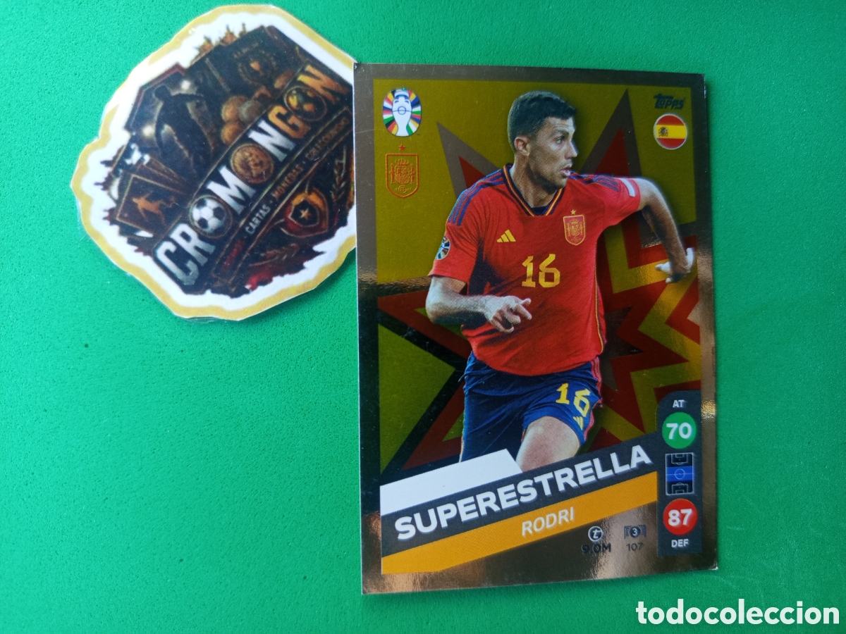 Cromos de Futebol: ❇️ CROMO ⚽ CARD RODRI ESPA&Ntilde;A 107 SUPERESTRELLA EURO 2024 TOPPS MATCH ATTAX LIDL EUROCOPA 2024 ❇️