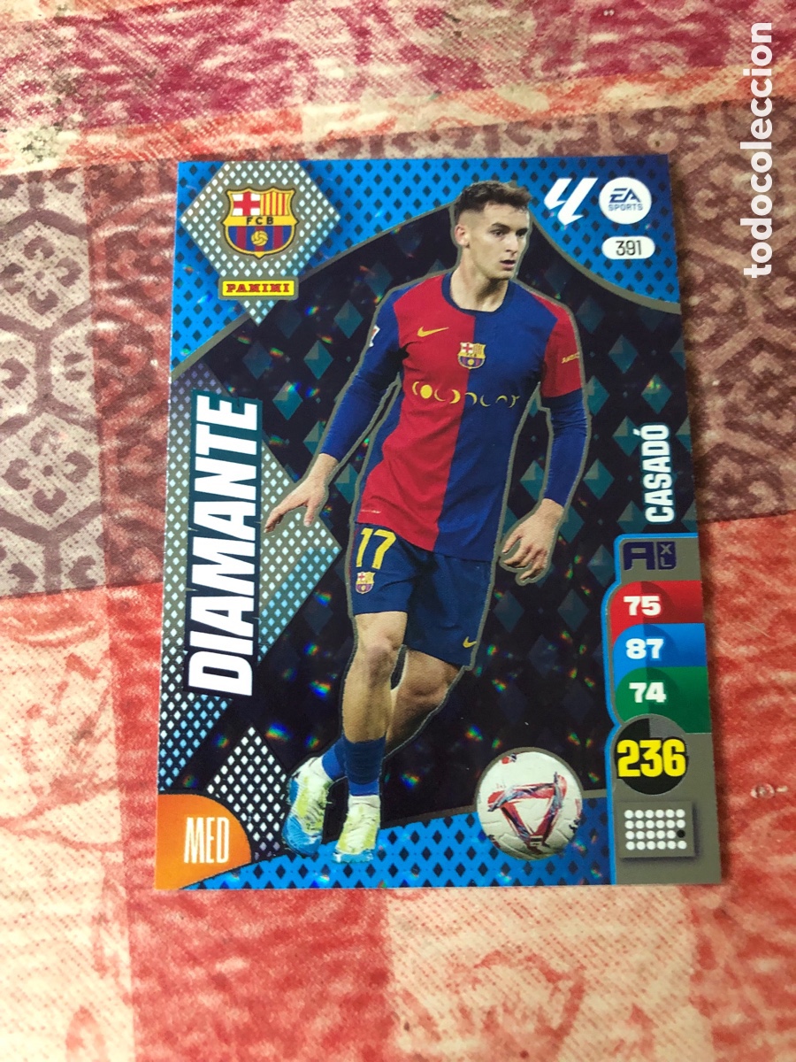 Cromos de f&uacute;tbol: Casado Diamante n&uacute;mero 391 del Barcelona cromo adrenalyn XL 24-25 2024-2025