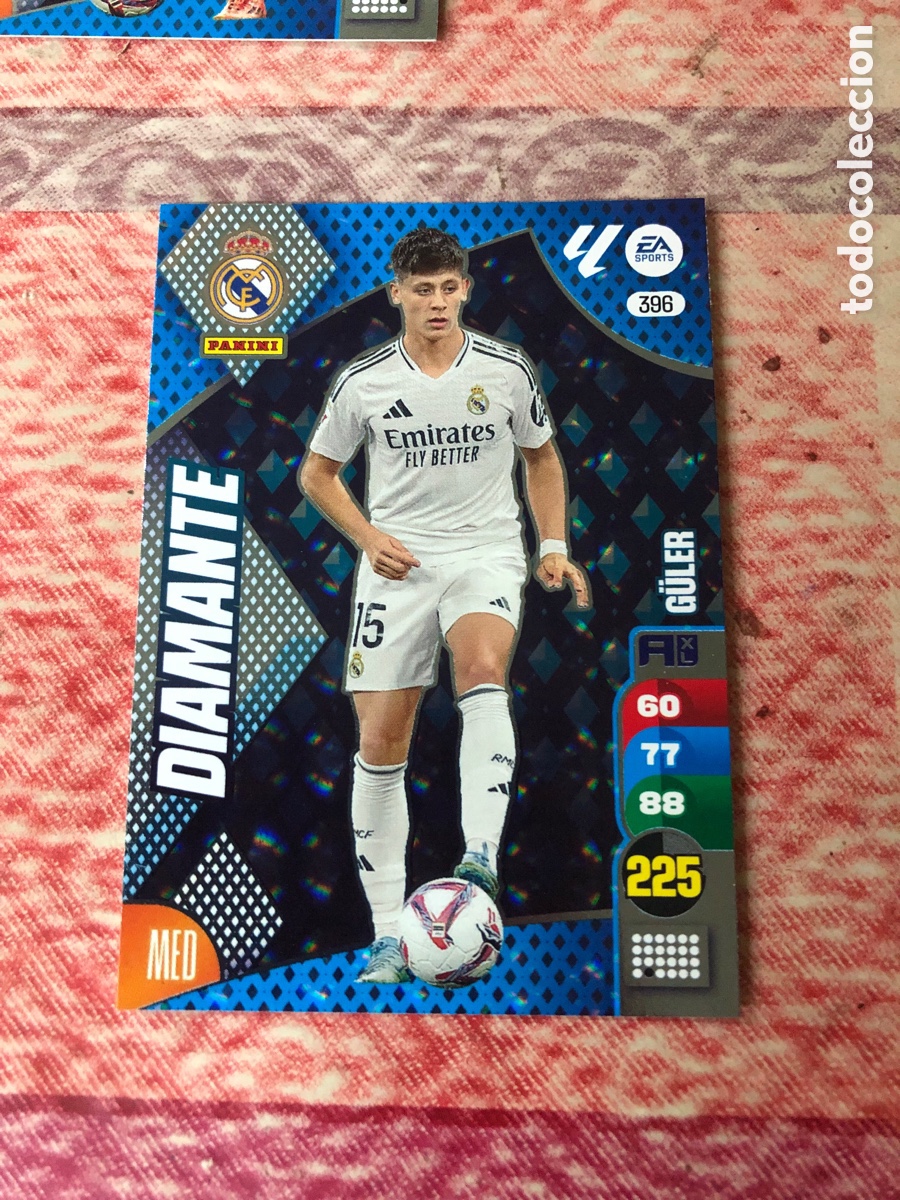 Cromos de f&uacute;tbol: 396 GULER REAL MADRID DIAMANTE FICHAS ALBUM ADRENALYN XL 2024 2025 24 25
