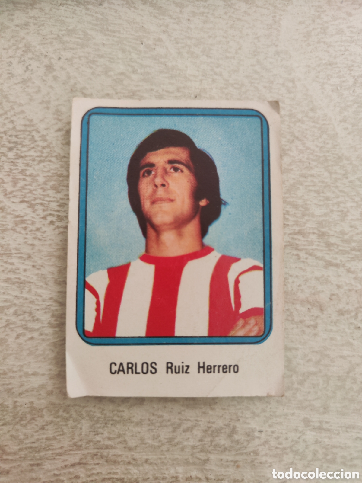Cromos de f&uacute;tbol: Vulcano 75 76 1975 1976 sin pegar n&uacute;mero 29 Athletic Bilbao Carlos alguna esquina tocada