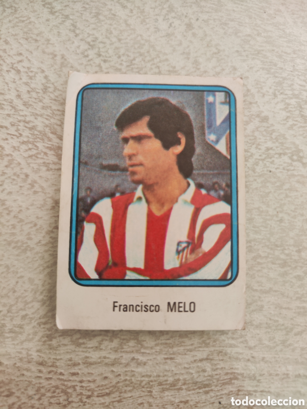 Cromos de f&uacute;tbol: Vulcano 75 76 1975 1976 sin pegar n&uacute;mero 35 Atl&eacute;tico Madrid Melo esquinas algo tocadas