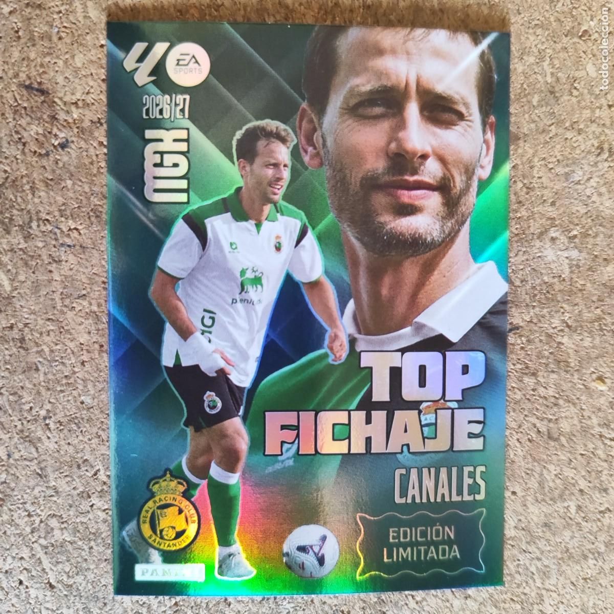Football Stickers: MEGACRACKS 26/27 CARD TOP FICHAJE CANALES RACING DE SANTANDER EDICION LIMITADA # PANINI