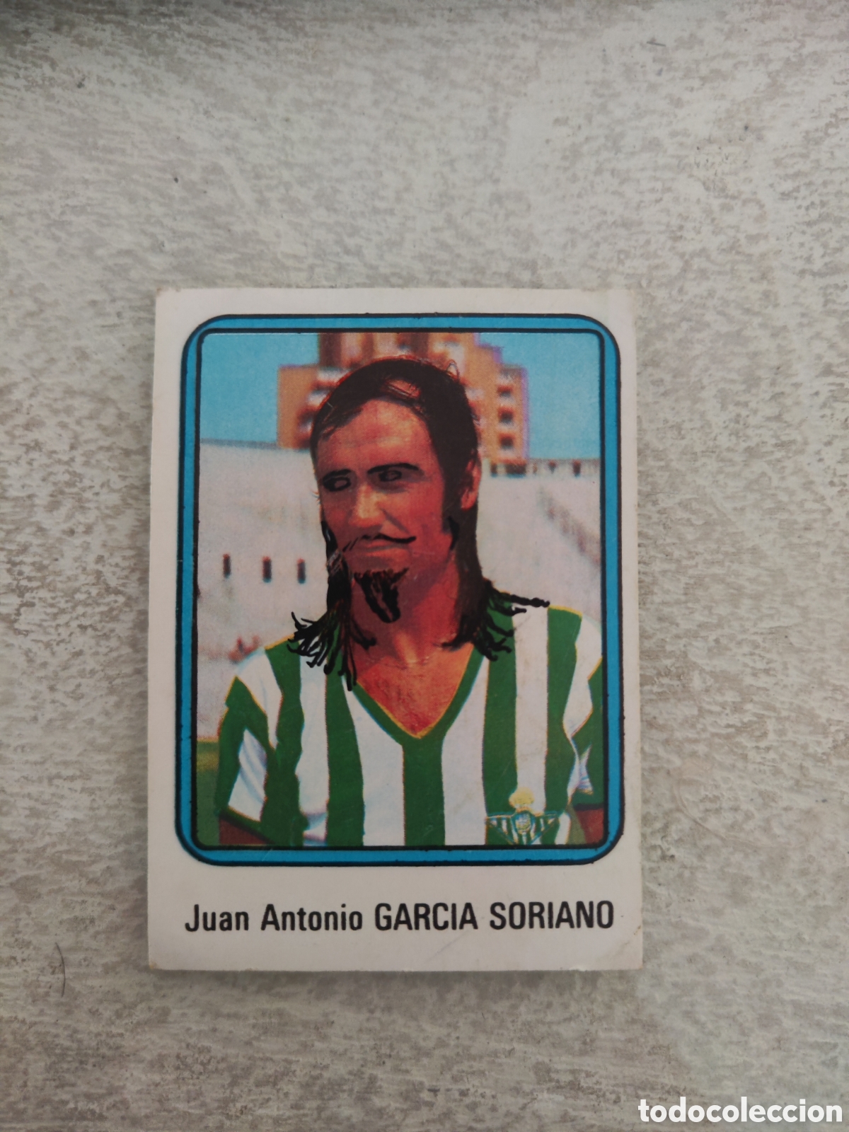 Cromos de f&uacute;tbol: Vulcano 75 76 1975 1976 sin pegar n&uacute;mero 68 Real Betis Garc&iacute;a Soriano pintado a boli
