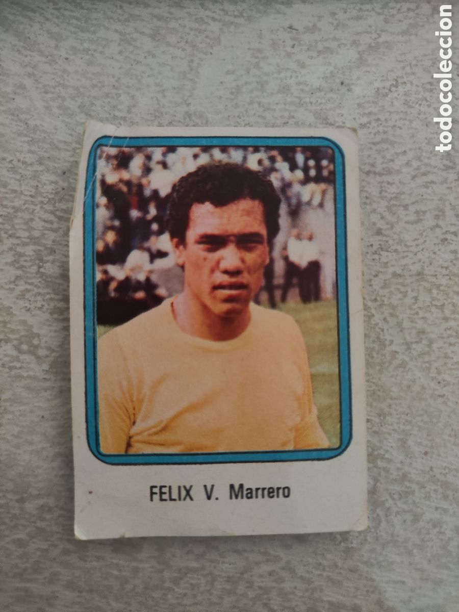 Cromos de f&uacute;tbol: Vulcano 75 76 1975 1976 sin pegar n&uacute;mero 138 UD Las Palmas F&eacute;lix esquina doblada