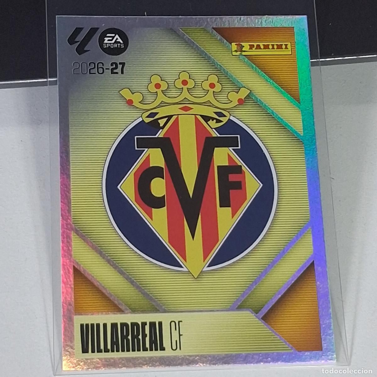 Cromos de f&uacute;tbol: D10 1 ESCUDO LOGO BADGE VILLARREAL PANINI LIGA ESTE 26 27 2026 2027 STICKER