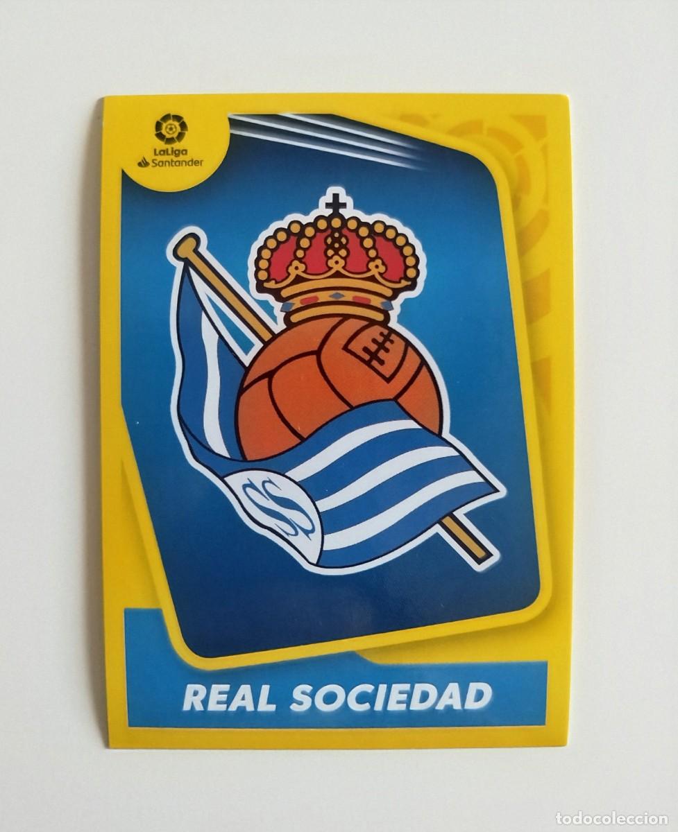 Cromos de f&uacute;tbol: Escudo 1 SIN PEGAR NUNCA PEGADO Real Sociedad CF Liga Ediciones Este 21 22 / 2021 2022