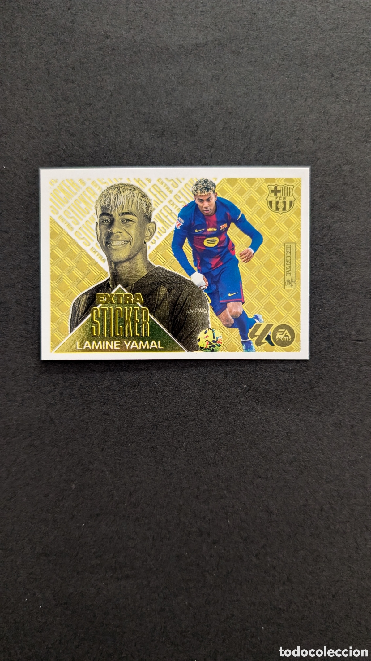 Cromos de f&uacute;tbol: LAMINE YAMAL BARCELONA ORO GOLD EXTRA STICKER LIGA ESTE 2026/27 26 27 NUNCA PEGADO