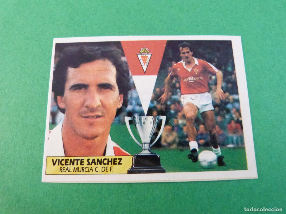 Fu&szlig;ball-Sticker: CROMO FUTBOL VICENTE SANCHEZ REAL MURCIA C.F. RECORTADO LIGA ESTE 1987-1988/87-88