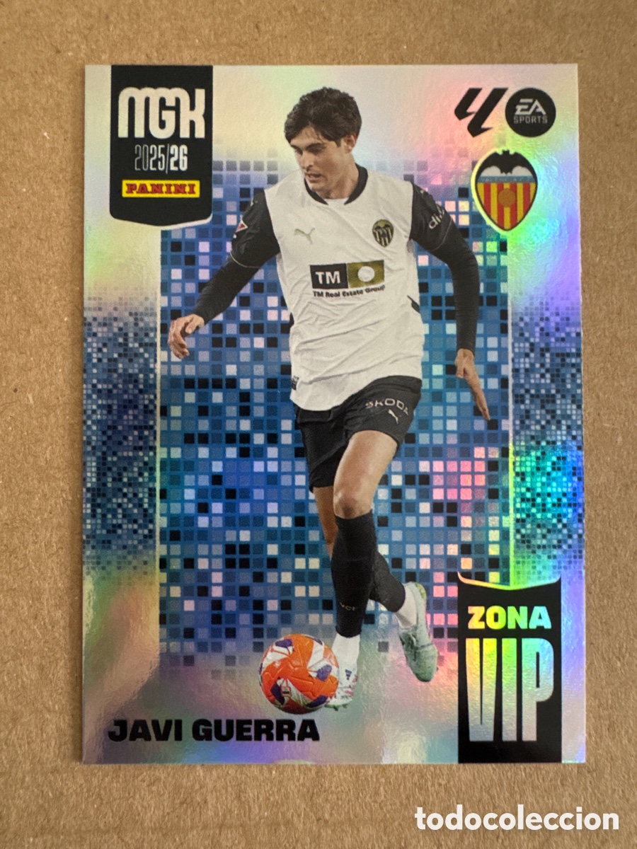 Cromos de f&uacute;tbol: # 398 Javi Guerra Valencia Zona Vip Megacracks 25 26 2025 2026 MGK