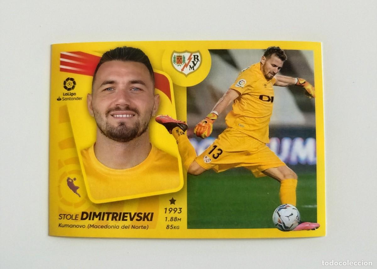 Cromos de f&uacute;tbol: Dimitrievski 5 SIN PEGAR NUNCA PEGADO Rayo Vallecano Liga Ediciones Este 21 22 / 2021 2022