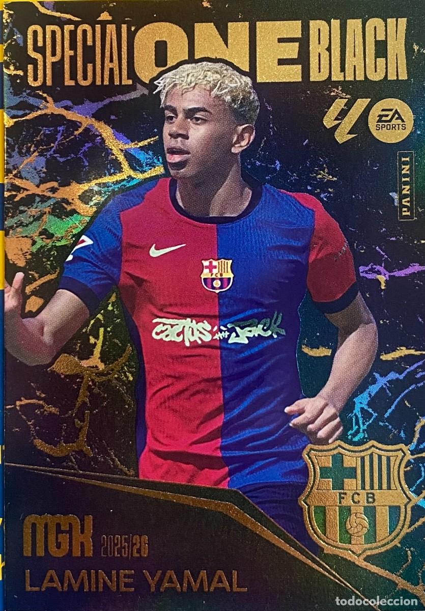 Cartes &agrave; collectionner de Football: CROMO SPECIAL ONE BLACK LAMINE YAMAL BARCELONA MEGACRACKS 25-26 2025 2026