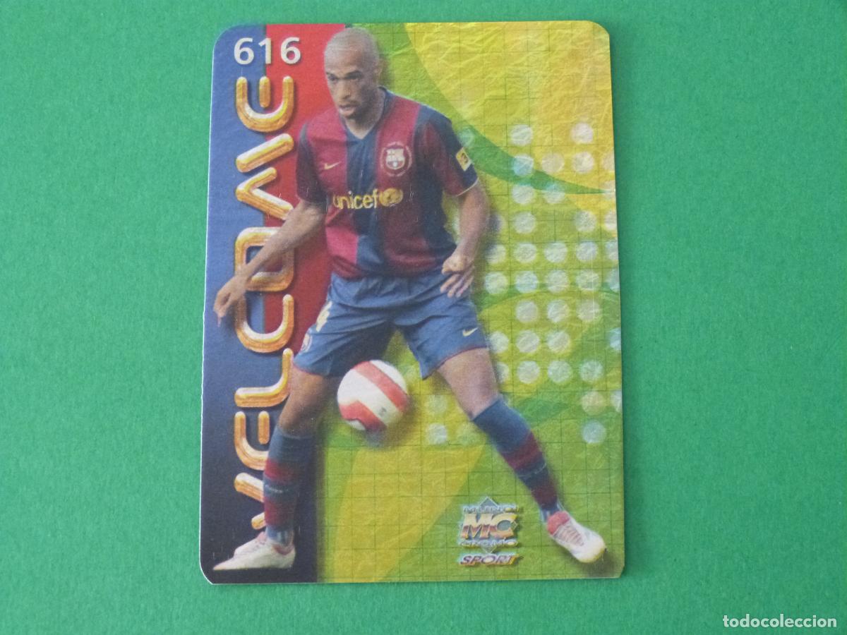 Cromos de f&uacute;tbol: TRADING CARD FUTBOL HENRY F.C. BARCELONA B. JASPEADO N&ordm; 616 FICHAS LIGA MUNDICROMO 2007-2008/07-08