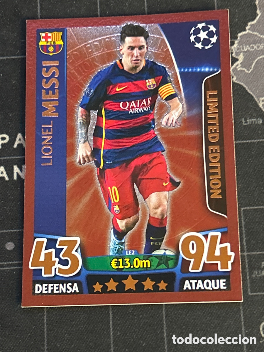Figurine di Calcio: LIONEL MESSI (BARCELONA) LIMITED EDITION BRONCE TOPPS MATCH ATTAX CHAMPIONS LEAGUE 2015 2016 15 16