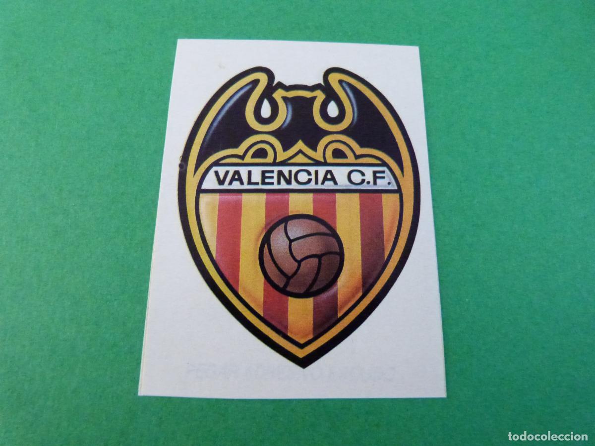 Cromos de f&uacute;tbol: CROMO FUTBOL ESCUDO VALENCIA C.F. RECORTADO LIGA ESTE 1987-1988/87-88