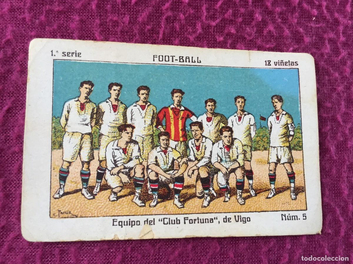 Cromos de f&uacute;tbol: EQUIPO CLUB FORTUNA VIGO -CROMO ALINEACI&Oacute;N - FOOT-BALL 1A SERIE N&Uacute;M 5 - PUBLICIDAD DROGAS A. FUSTER
