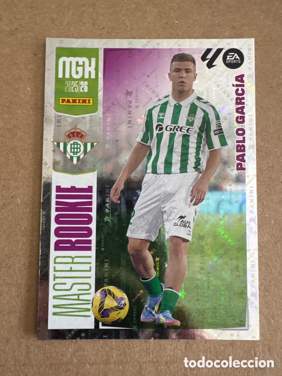 Cromos de f&uacute;tbol: # 418 Pablo Garc&iacute;a Real Betis Master Rookie Megacracks 25 26 2025 2026 MGK