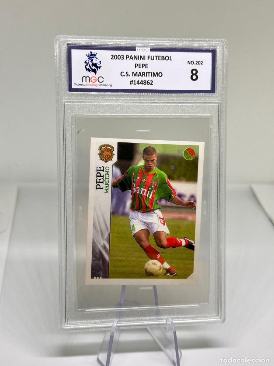 Cromos de f&uacute;tbol: Pepe Rookie Dificil #202 Maritimo Panini Futebol 2003 2004 MGC 8.No Psa