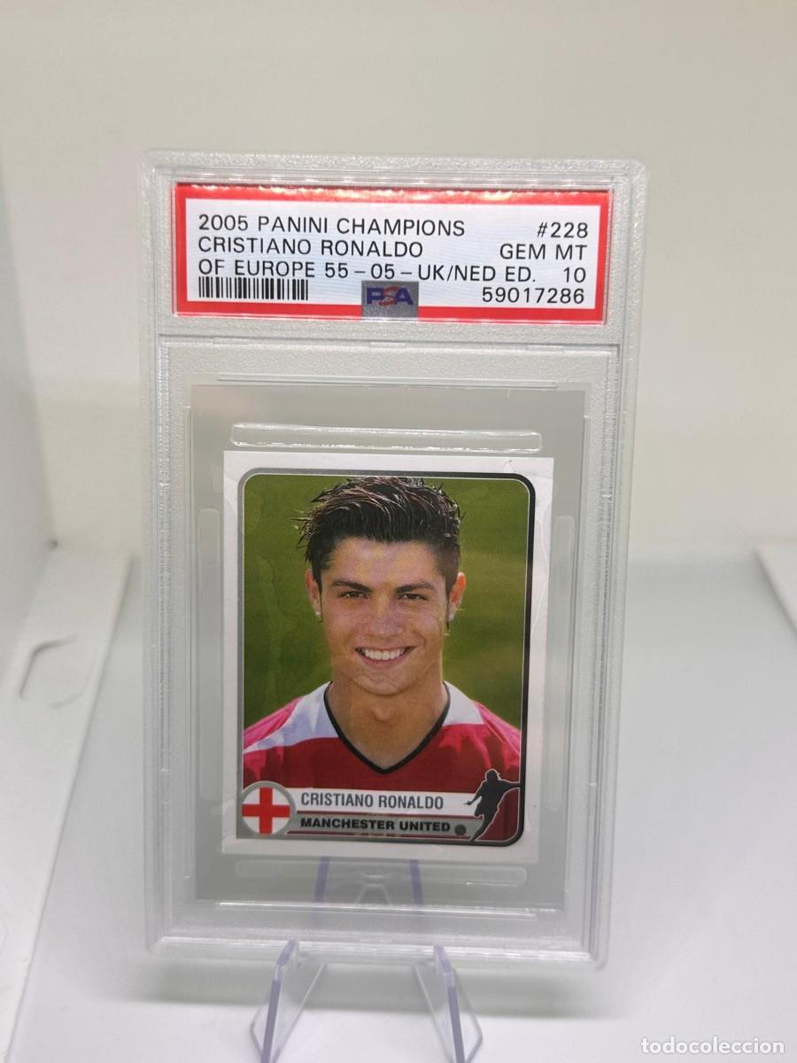 Cromos de f&uacute;tbol: Cristiano Ronaldo #228 Manchester United Panini Champions 1955 2005 PSA 10