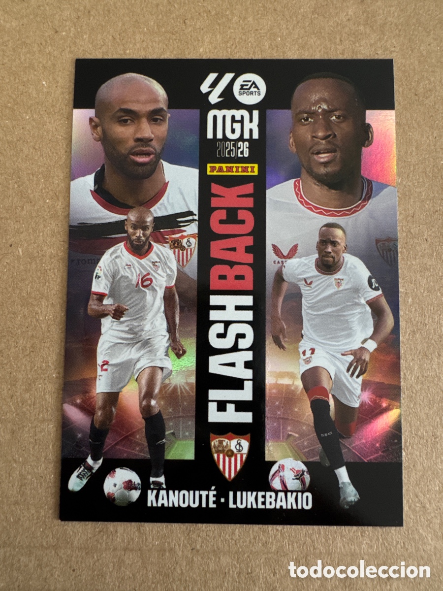 Cromos de f&uacute;tbol: # 428 Kanoute Lukebakio Sevilla FlashBack Megacracks 25 26 2025 2026 MGK
