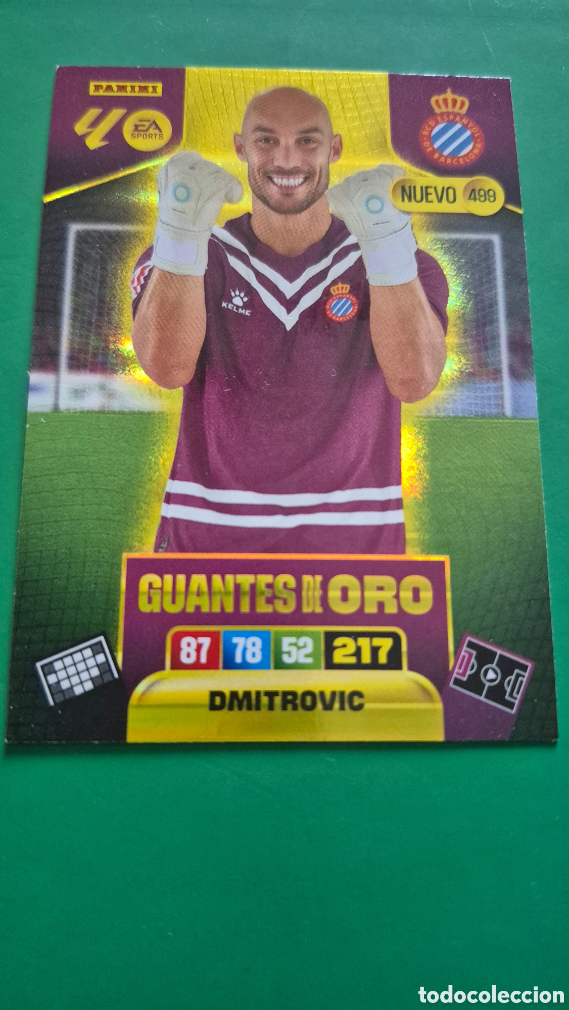 Cromos de f&uacute;tbol: ADRENALYN XL 2025 2026 PANINI N&ordm; 499 DMITROVIC ESPANYOL ESPA&Ntilde;OL 2 EDICI&Oacute;N GUANTES DE ORO CARD LIGA