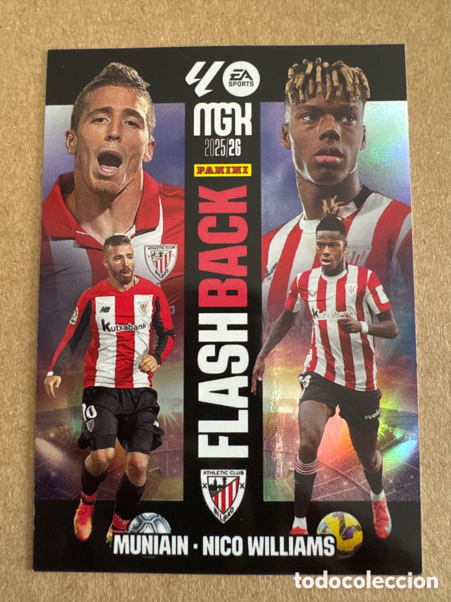 Cromos de f&uacute;tbol: # 429 Muniain Nico Williams Athletic Club Bilbao FlashBack Megacracks 25 26 2025 2026 MGK