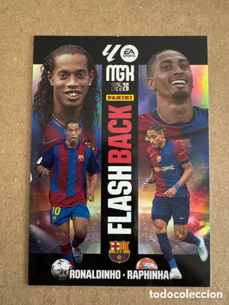 Cromos de f&uacute;tbol: #v 430 Ronaldinho Raphinha FC Barcelona FlashBack Megacracks 25 26 2025 2026 MGK