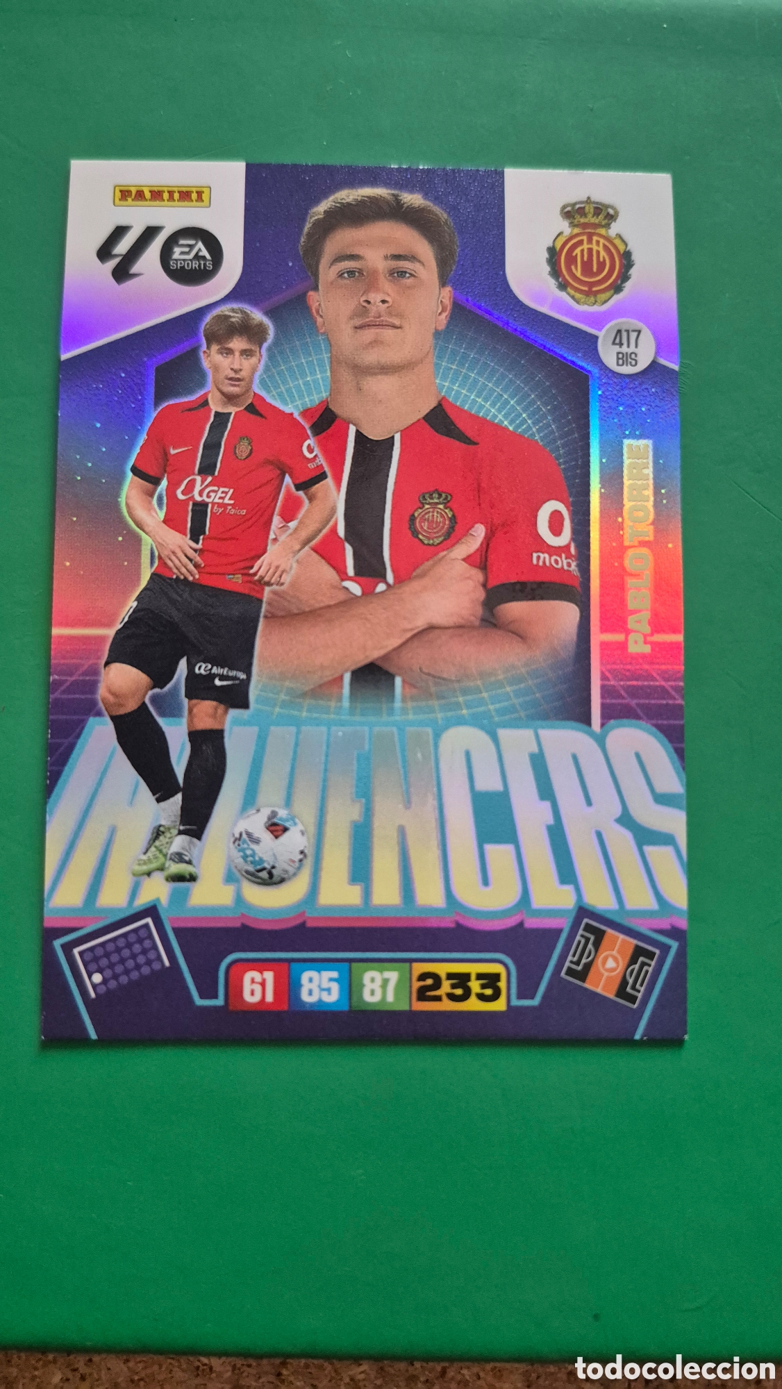 Cromos de f&uacute;tbol: PANINI ADRENALYN 25/26 2025/2026 #417 BIS PABLO TORRE (R.C.D. MALLORCA) INFLUENCERS PREMIUM