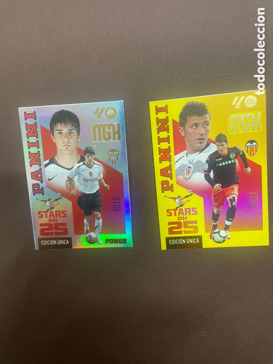 Cromos de f&uacute;tbol: Megacracks Stars On 25 David Villa Power Y Normal