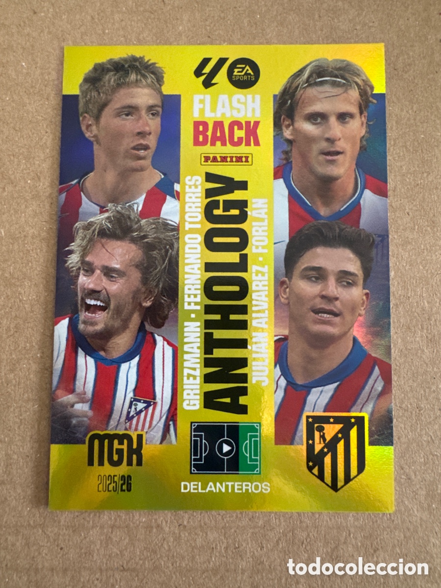 Cromos de f&uacute;tbol: # 434 Forl&aacute;n Griezmann Torres &Aacute;lvarez Atletico Madrid FlashBack Anthology Megacracks 25 26 2025 2026