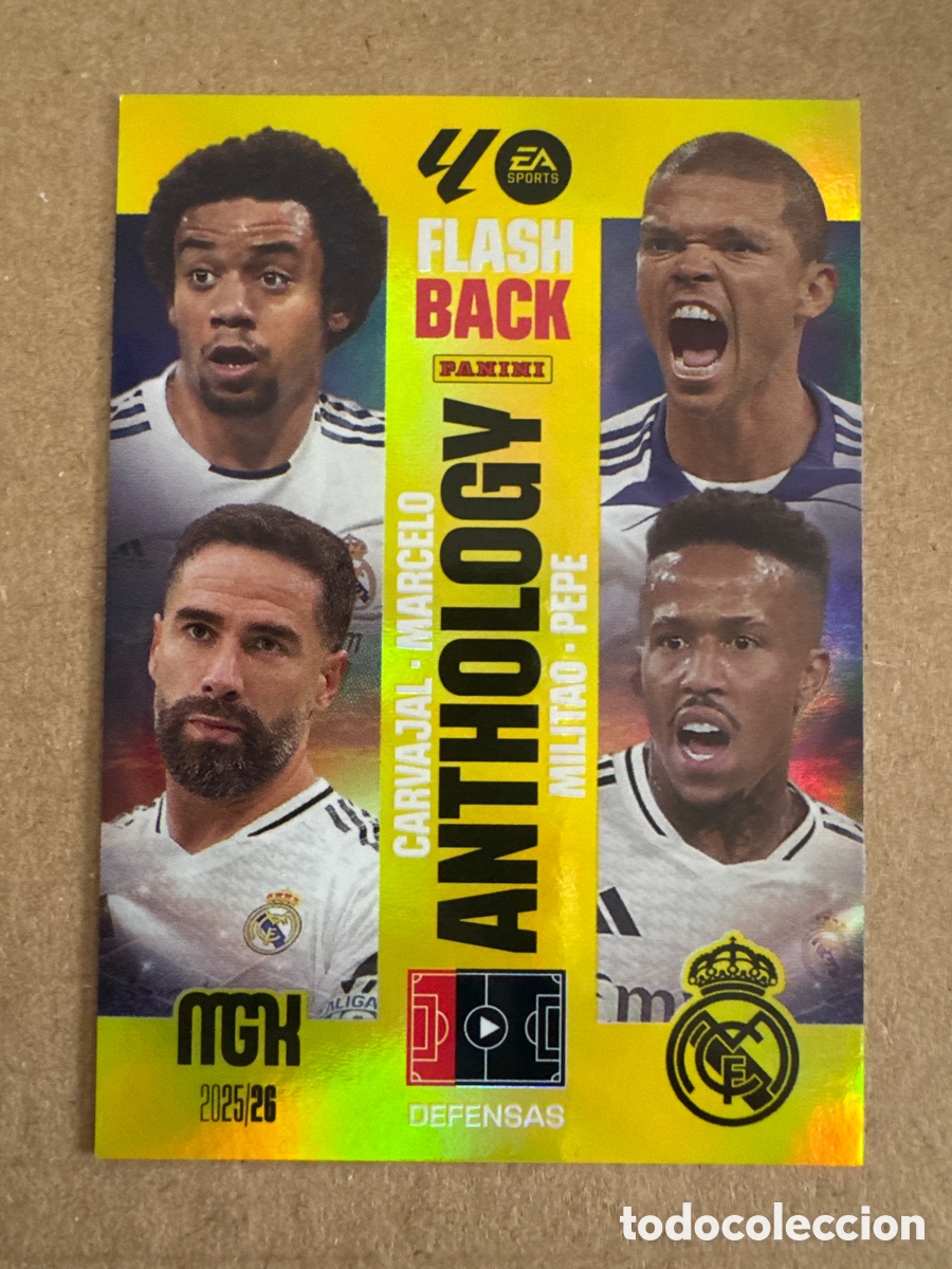 Cromos de f&uacute;tbol: # 437 Marcelo Pepe Militao Carvajal Real Madrid FlashBack Anthology Megacracks 25 26 2025 2026