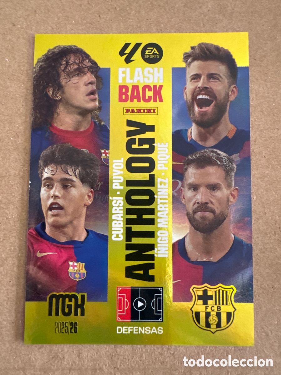 Cromos de f&uacute;tbol: # 439 Cubars&iacute; Puyol Piqu&eacute; I&ntilde;igo Mart&iacute;nez FC Barcelona FlashBack Anthology Megacracks 25 26 2025 2026