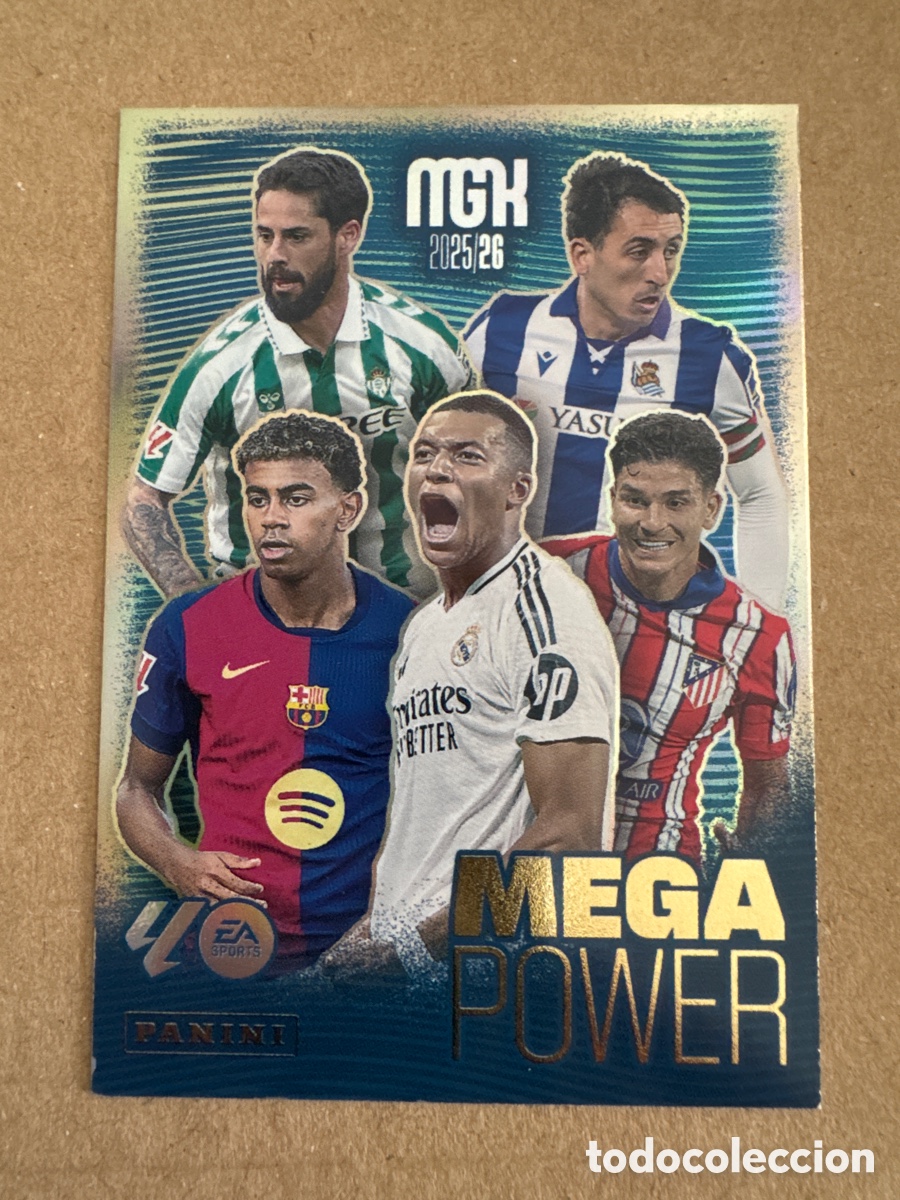 Cromos de f&uacute;tbol: #V 441 Mega Power Lamine Yamal Mbappe Juli&aacute;n &Aacute;lvarez Oyarzabal Megapower Megacracks 25 26 2025 2026