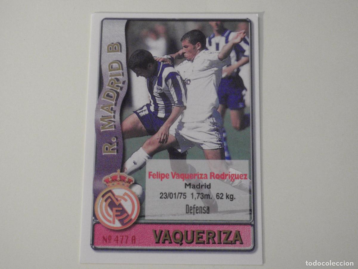 Cromos de f&uacute;tbol: 477 A. VAQUERIZA - 477B. IARLEY (Real Madrid) LAS FICHAS DE LA LIGA 1996 1997 MUNDICROMO. 96 97
